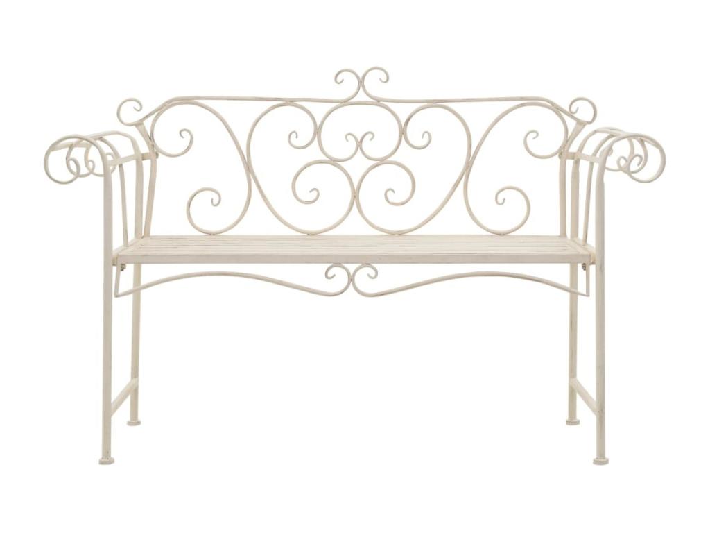 Banc of Garden Cabinet Metal blanche 132x46x85 cm 02 0011238 WUYB73096