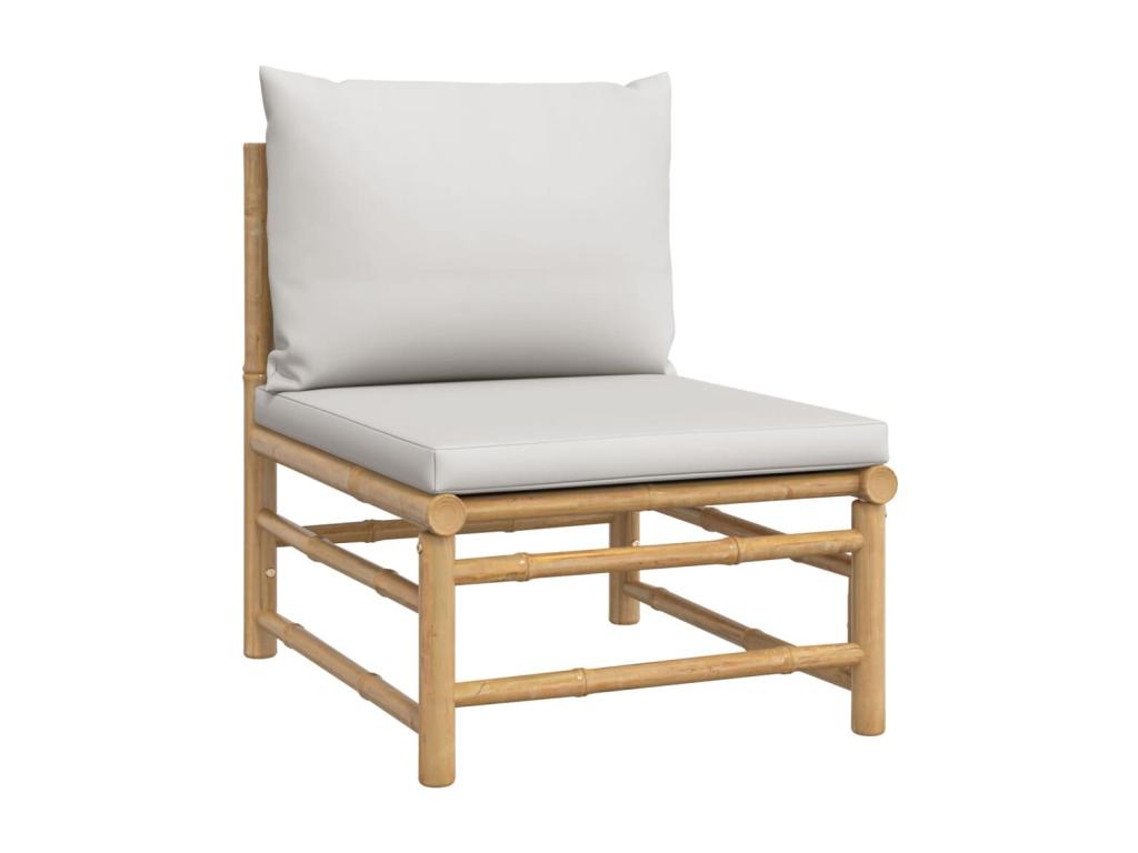 4-piece garden furniture set with light grey cushions Mobenze EVDG79143