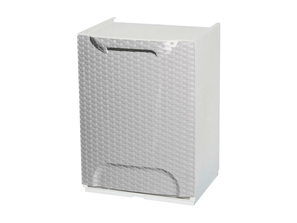 PINPAI Outdoor Cabinet, Outdoor Furniture, Versatile Balcony Furniture, Rattan Effect, Made in Italy, 34x29h47 cm, White, PZEM53013