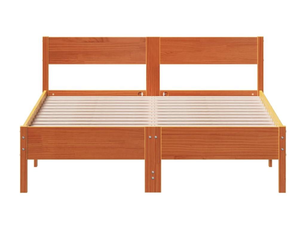 Bed frame and Headboard cire Brown 150x200 cm bois of Pine ULEC44423