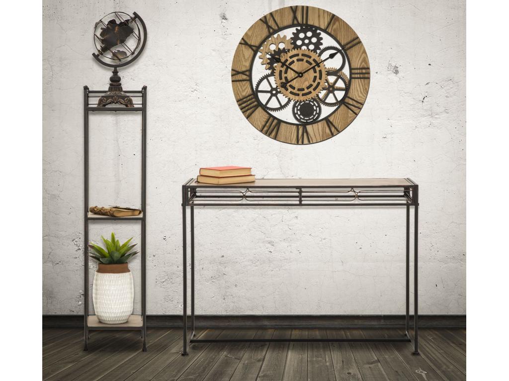 Console table rectangulaire in Metal Black with plateau in Mobenze 110x40x80 cm BEQV93181