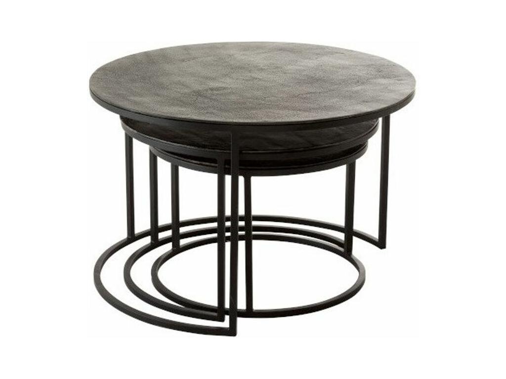 Set of 3 Tables Gigognes Oxidize 80cm Black VDAV10349