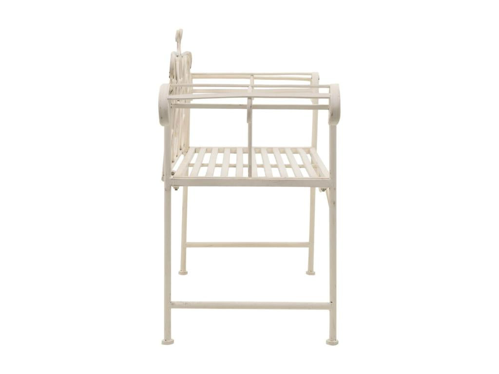 Banc of Garden Cabinet Metal blanche 132x46x85 cm 02 0011238 WUYB73096