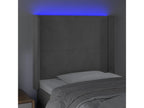 Light Grey LED Headboard 83x16x118/128 cm Velvet IBEJ05419