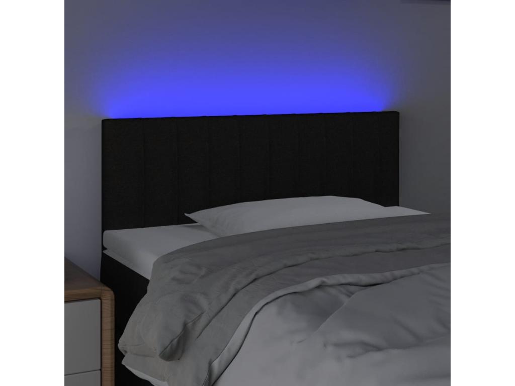 Black LED Headboard 80x5x78/88 cm Fabric EYOG37526