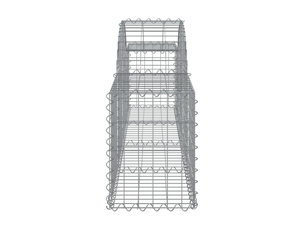 5-piece arched gabion baskets, 200x30x40/60 cm, galvanized iron, NJSU60240