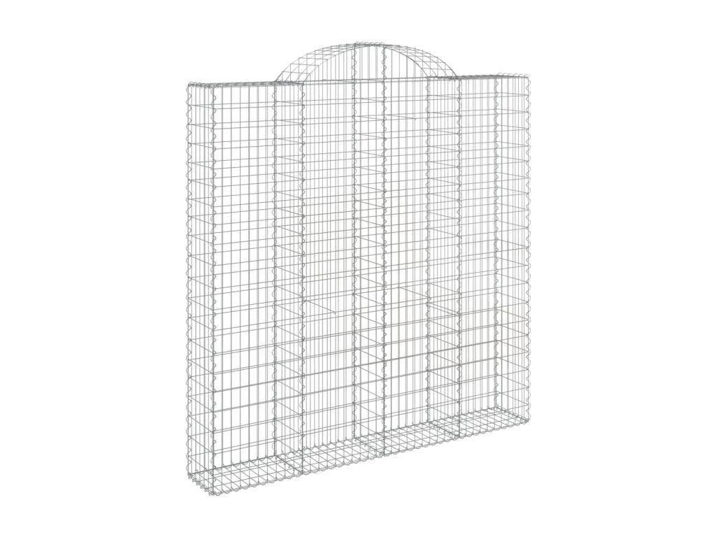 3-piece arched gabion baskets, 200x30x200/220 cm, galvanized iron, FURR03968