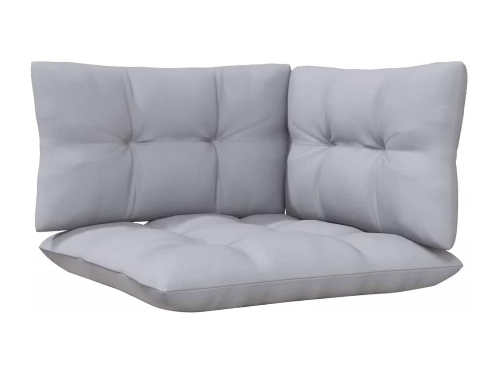 6-piece garden furniture set with grey cushions, solid pine wood DMLG13973