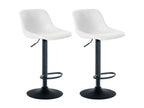 Set of 2 Bar Stools - Faux Leather / Metal - White - Luxameub ZVJC11670