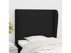 Headboard with wings, Black, 93x23x118/128 cm, Fabric UTLC22443