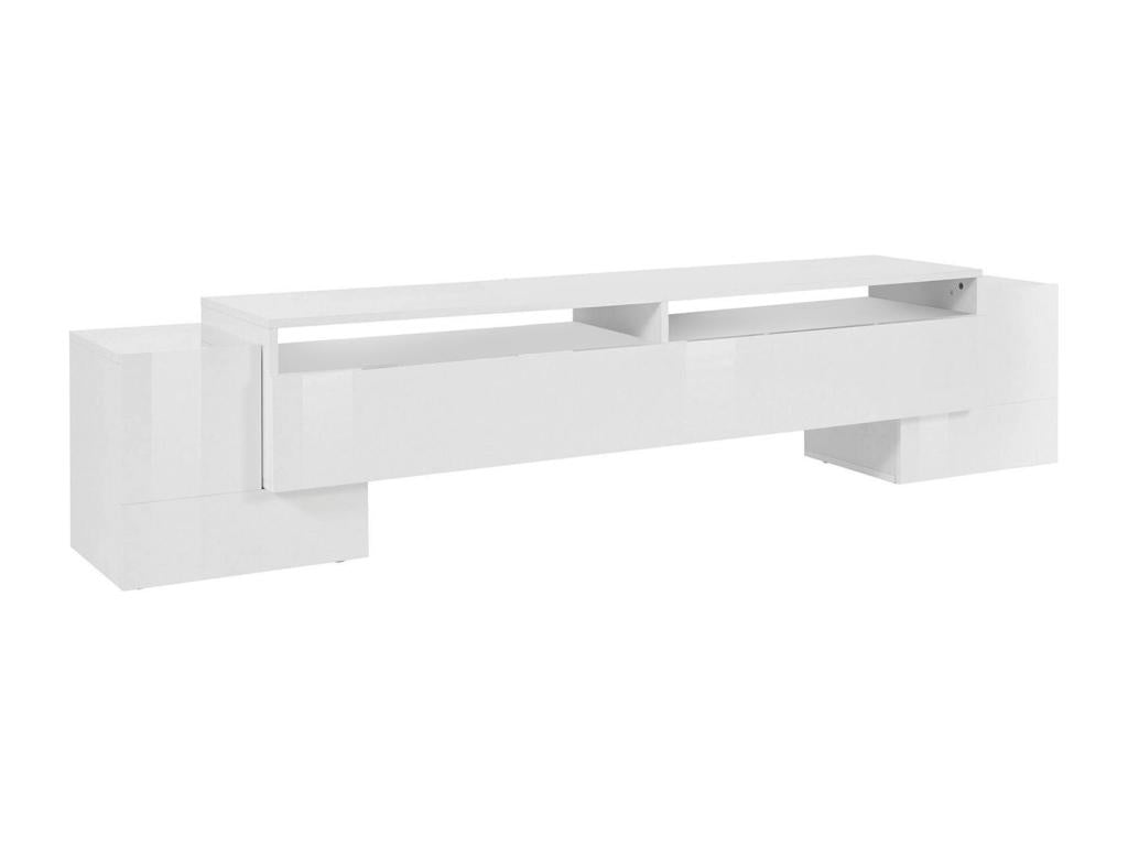 Mobenze TV Stand, Low Sideboard, TV Stand Base, Made in Italy, 210x45x45 cm, Glossy White, ZRAG37632