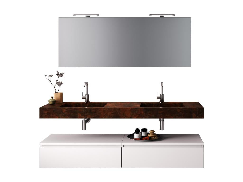 Luxameub 7-piece bathroom set, corten/white, QMPP39141