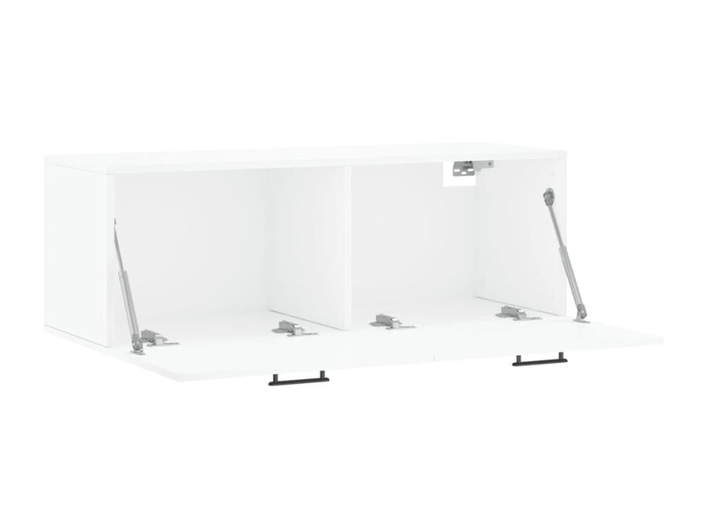Wardrobe Wall-mounted White brillant 100x36.5x35 cm bois d'ingénierie MBER06685