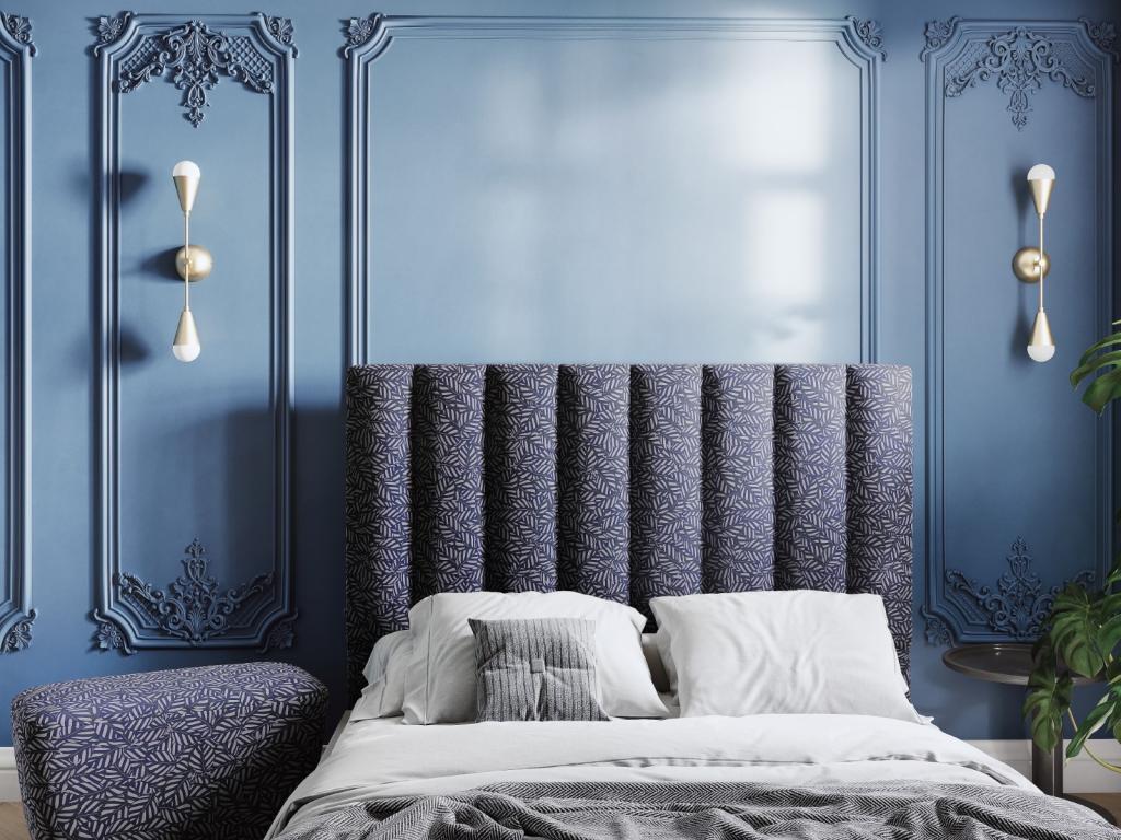 Mobenze - Mobenze Headboard 200x120cm in navy blue patterned Mobenze - 200x8x120cm JGYS67466