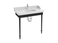 Luxameub 1889 console table with washbasin, chrome sink faucet, and chrome siphon RHZP00335