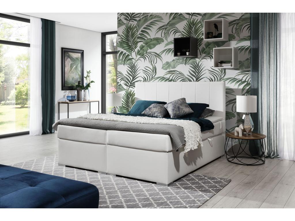 Luxameub Spring Luxameub Bed L 180x200 / Fabric-White LGTQ57721