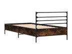 Bed frame Oak Smoked 75x190 cm Mobenze d'ingénierie and Metal DXBL27620