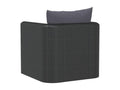 Armchair with cushions, black woven resin, JEQL24944