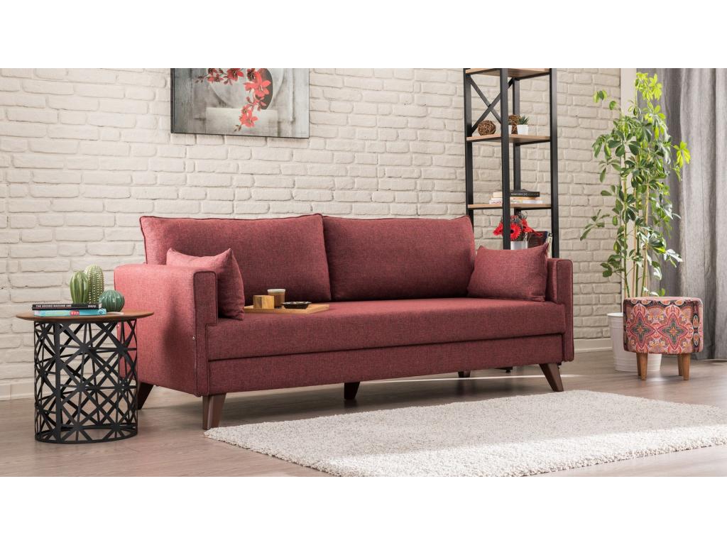 Sofa 3 seats Sofa-bed Mobenze Fabric Bordeaux DQTS37691
