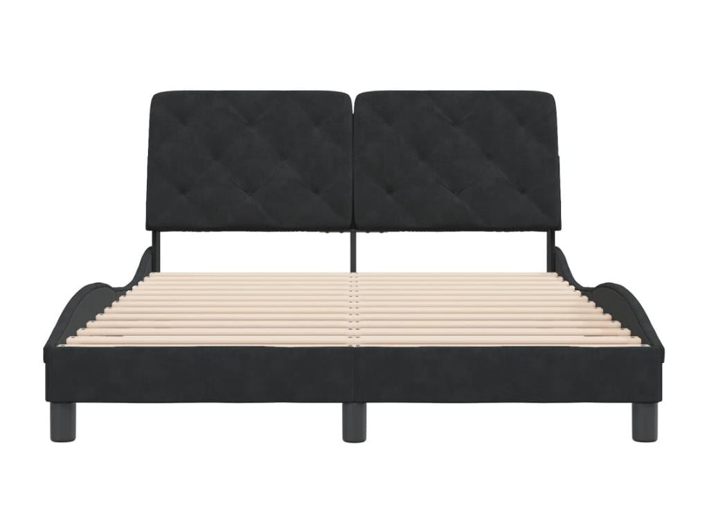 Bed frame with Headboard Black 120x200 Velvet YYQX01410