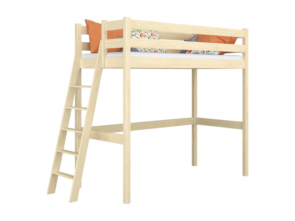 Wooden mezzanine bed N02 Light Pine 80x190 XFIA55032