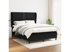 Upholstered bed base with mattress, black, 140x190 cm, fabric DMVJ11974