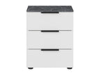 Table of chevet Design trois Drawers blanche and aspect marbre MARBLE OTCT91118