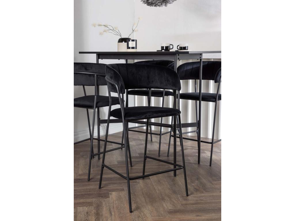 Luxameub Set of meubles of bar Table of bar Black and 4 Lui Stools of bar Black. QEPD72821
