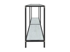 Table Console table White 140x35x75.5 cm Verre trempé BXNX43744