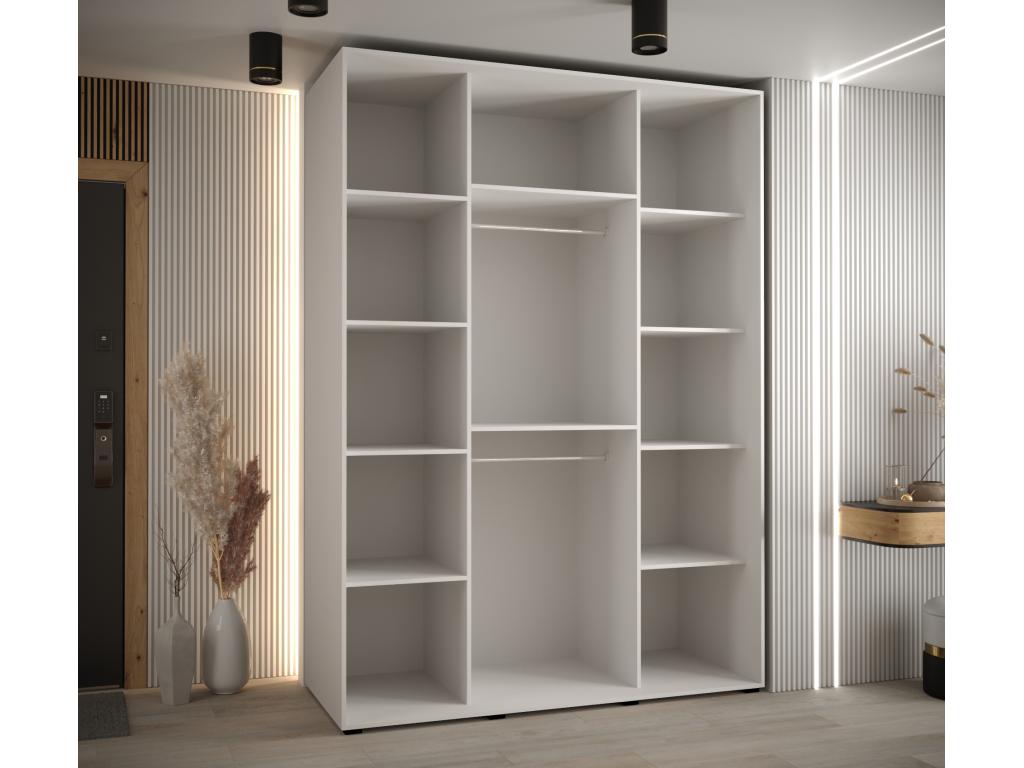 WARDROBE Mobenze 3 DOORS COULISSANTES 235.2/180/60 3 Doors White/Mobenze/Argent WWLY89438