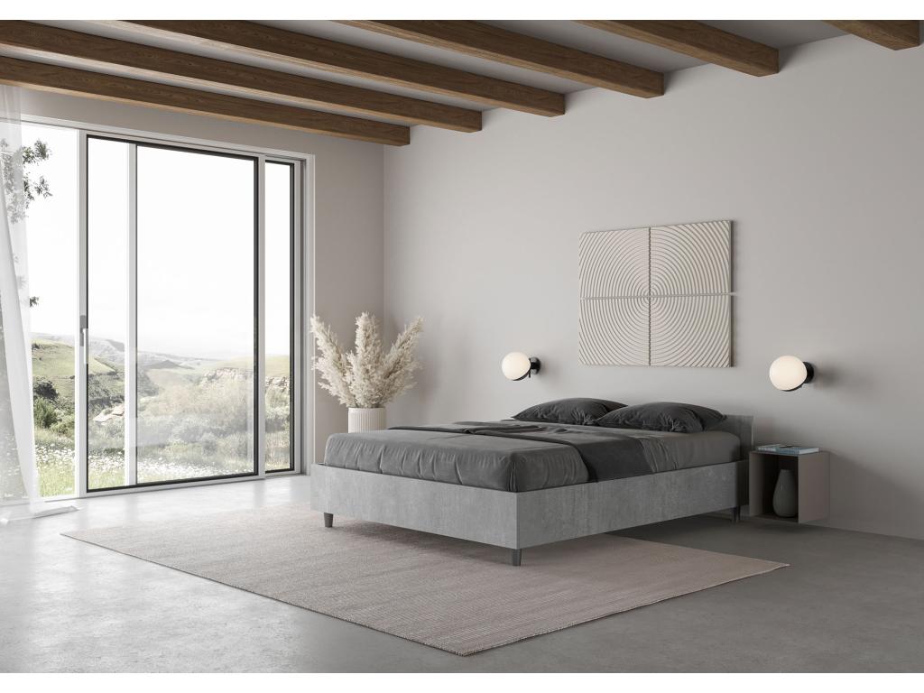 Bed double Storage 140x200 Gray béton Mobenze TXDT43921