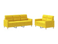 Set of Sofas 2 pcs with Cushions Yellow Light Fabric XEFO60632