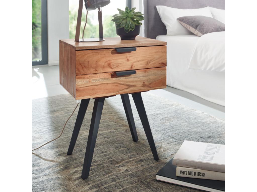 47x65x35 cm Bedside table in solid Mobenze with sprung base FRLQ94546