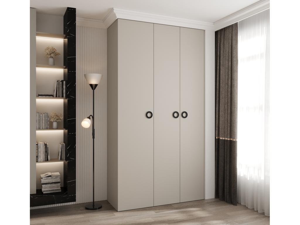 Wardrobe Doors battantes Mobenze 1 245.5/130/40 3 Doors cachemire/Black PPNB43520