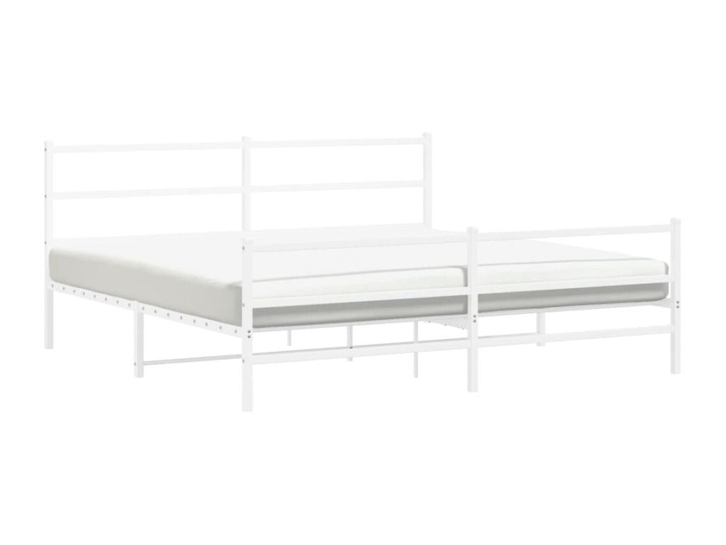 Bed frame Metal without Mattress and pied of Bed White 200x200 cm UXDA95971