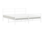 Bed frame Metal without Mattress and pied of Bed White 200x200 cm UXDA95971