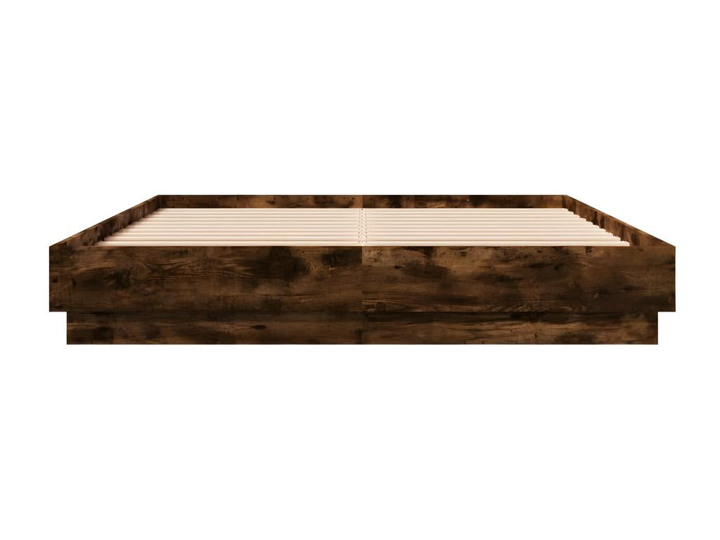 Bed frame with LED without Mattress Oak Smoked 120x200 cm PGOB47986