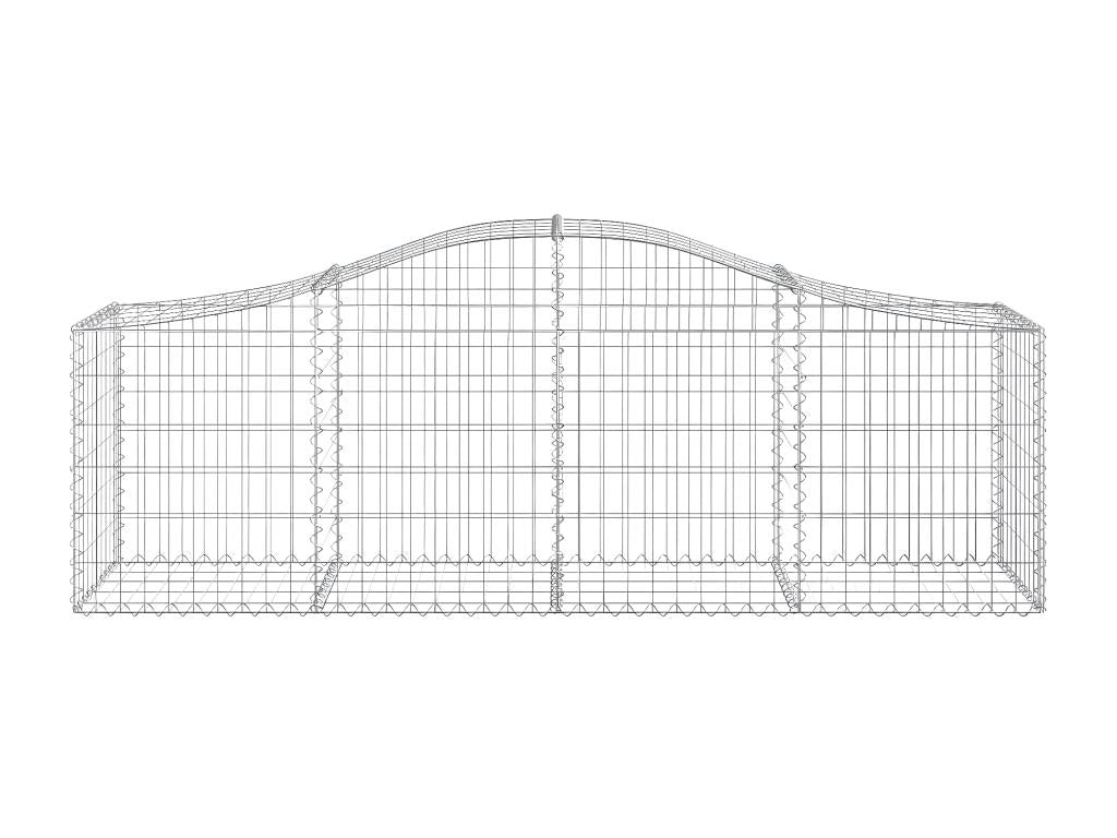 6-piece arched gabion baskets, 200x50x60/80 cm, galvanized iron XWVB84955