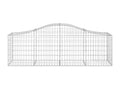 6-piece arched gabion baskets, 200x50x60/80 cm, galvanized iron XWVB84955