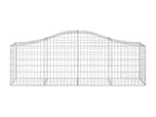 6-piece arched gabion baskets, 200x50x60/80 cm, galvanized iron XWVB84955