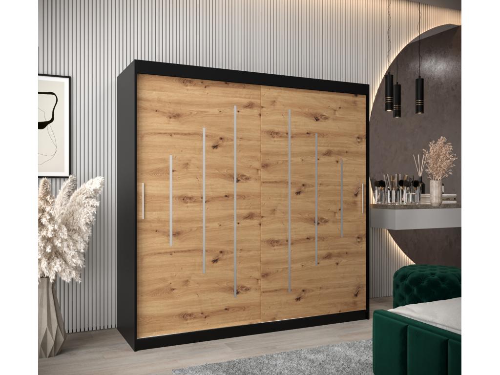 Mobenze Sliding Door Wardrobe 200/200/62 2 Doors Black/Mobenze EOKY99456