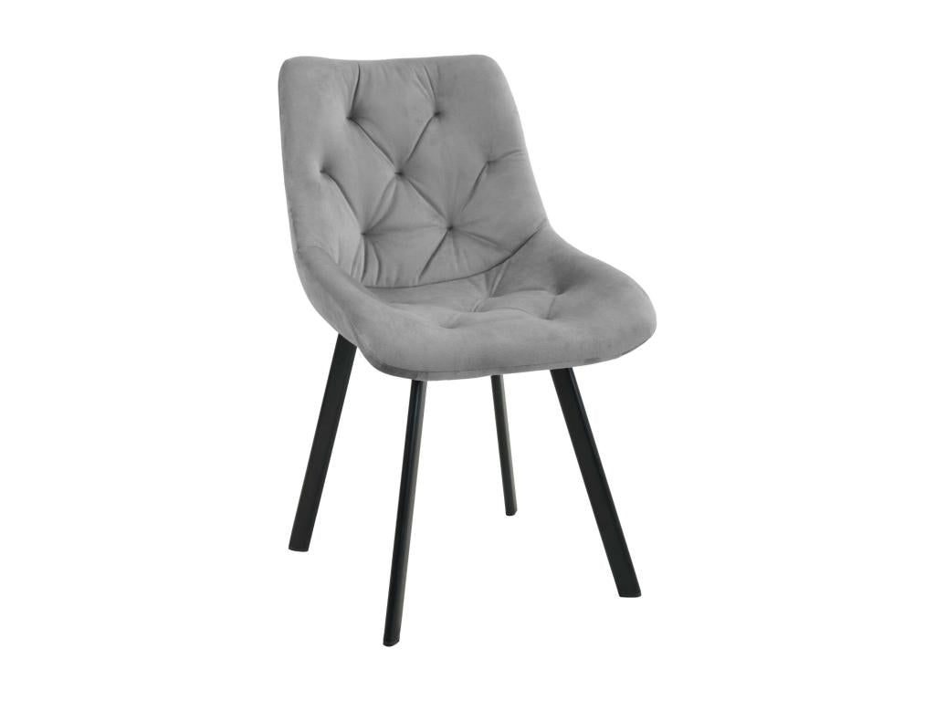 Set of 4 Chairs matelassées of salle Dining in Velvet Luxameub SJ.33 Grise BSRR42065