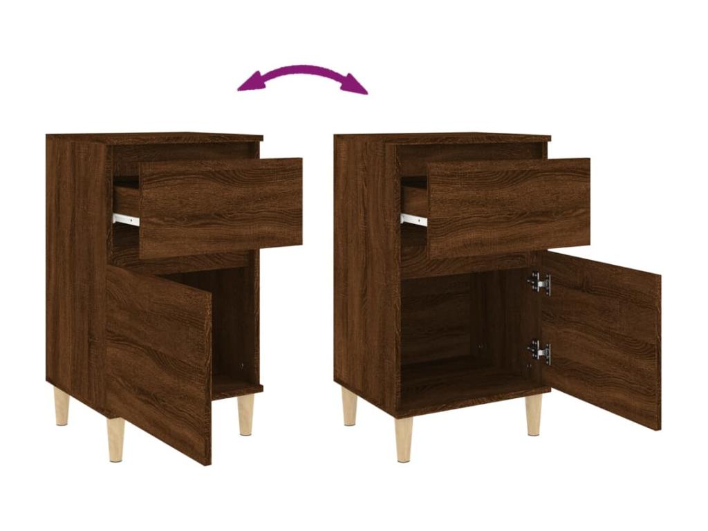 Table of chevet Oak Brown 40x35x70 cm ZUQI92541