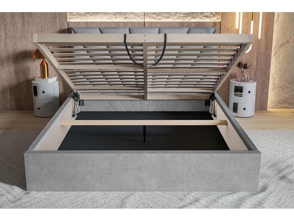 Mobenze Bed double 160x200 cm Aris - Bed Adulte with Rangment Bed adulte - Fabric Velvet - Green Mobenze 19 QPVY36741