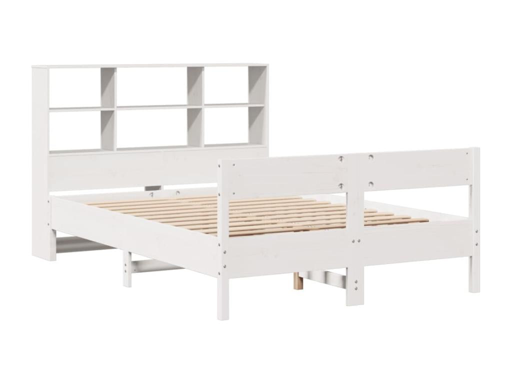 Bed Bookcase without Mattress White 160x200 cm bois Pine Solid AKJN76585