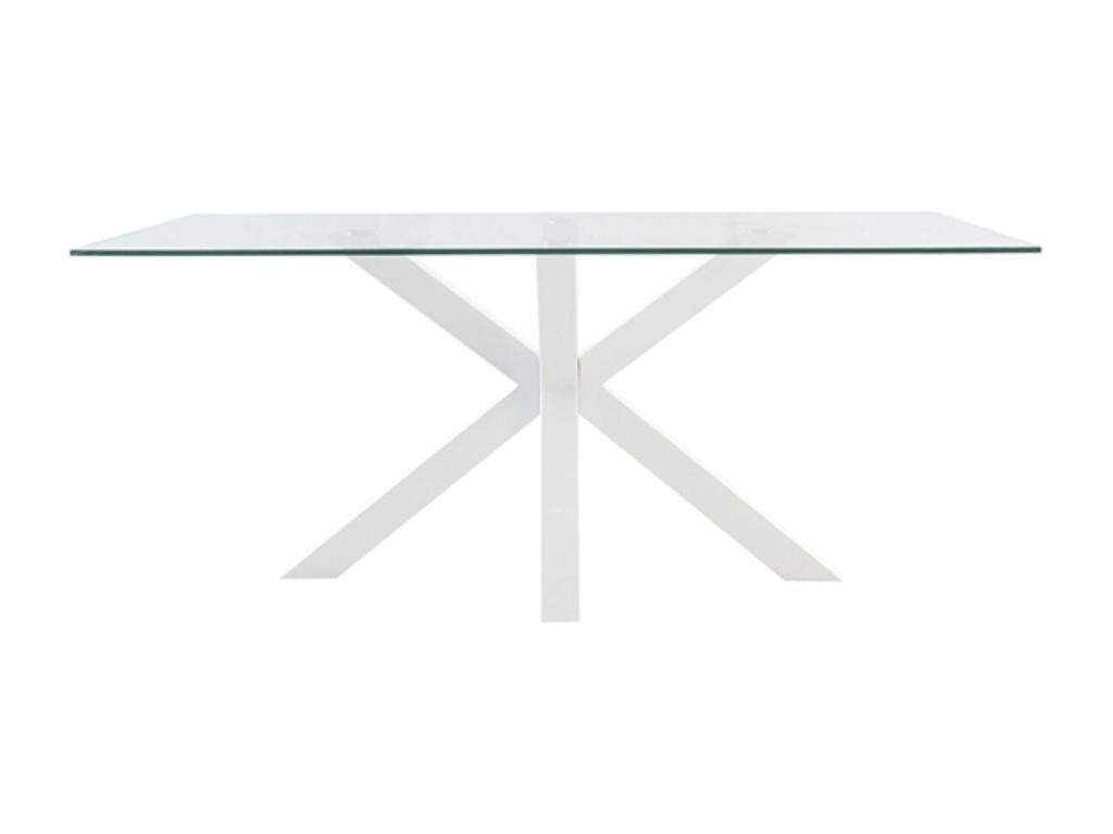 Dining Table Modern Luxameub – Verre trempé and pieds métalliques-Couleur Black-Largeur 140 cm PWBH42981