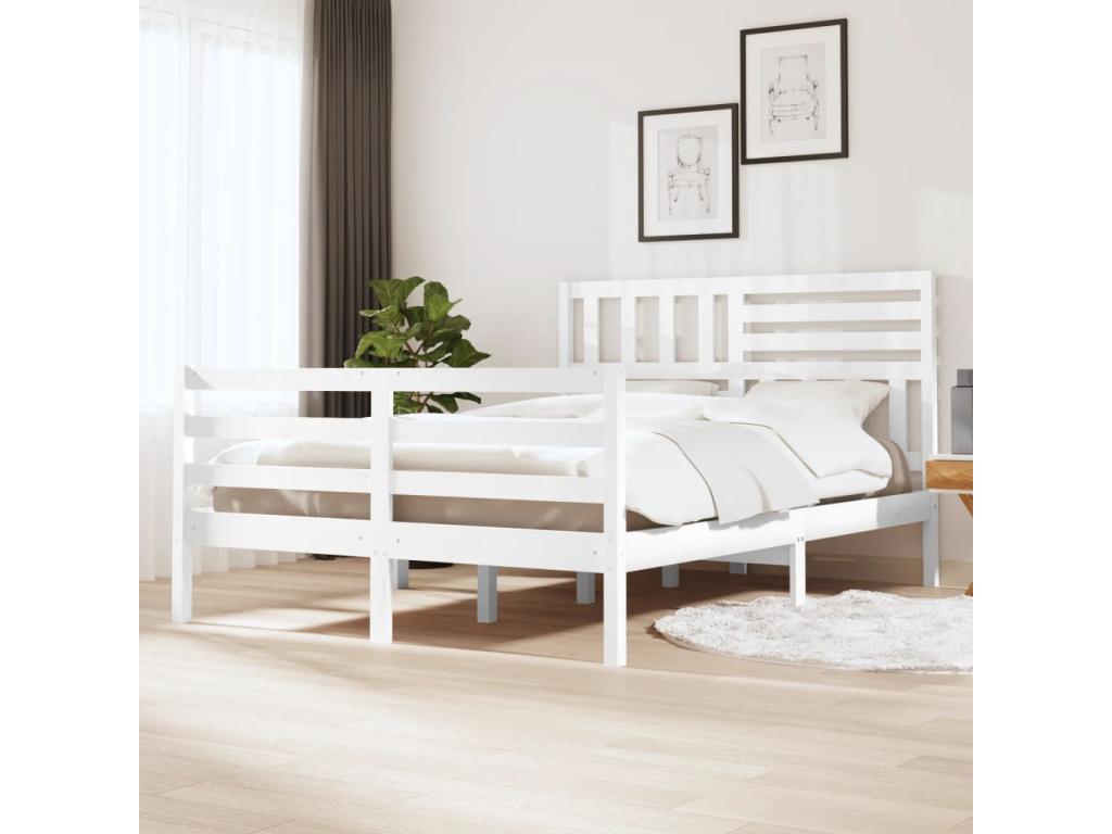 Bed frame White Bois Solid 120x200 cm AQQW64912
