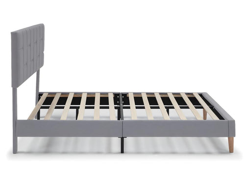 Mobenze upholstered platform bed frame 30 cm 150x190 cm Light Grey BGOH65446