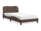 Bed with brown mattress 100x200 cm faux leather DBFZ43861