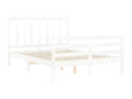 Bed frame without Mattress White 140x190 cm bois of Pine Solid QIBP89859